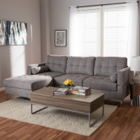 Baxton Studio R7860-Light Gray-LFC Mireille Modern and Contemporary Light Grey Fabric Upholstered Sectional Sofa